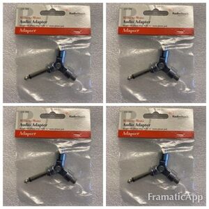 LOT OF 4 Radio Shack Male 1/4” Mono Phone Jack To Dual Female Phono Adapters